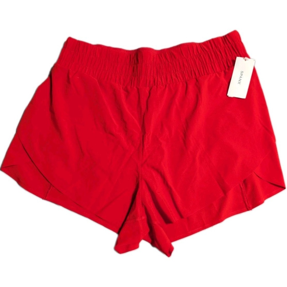 NWT Spanx Booty Boost‎ Run Shorts Womens Large Red High Rise Athletic MSRP $88